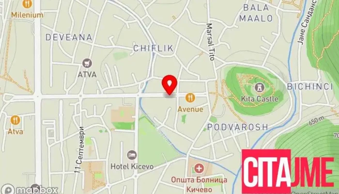 A1 Kicevo мапа - Кичево