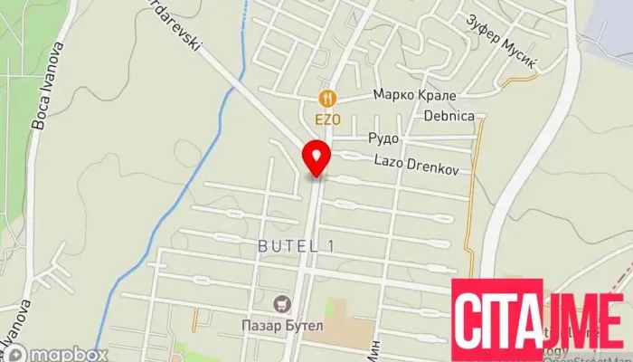 Butel мапа - Скопје