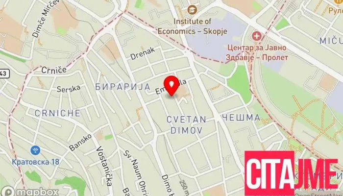 Dentalna Poliklinika   Ortolibrium Blagoevski мапа - Скопје