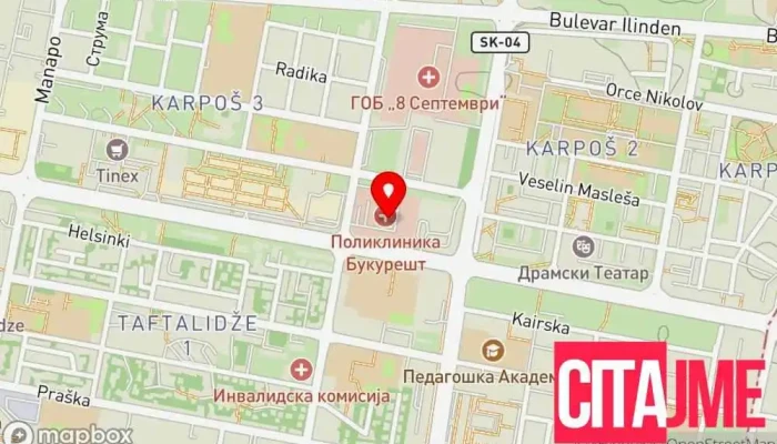 Dr Baboski мапа - Скопје