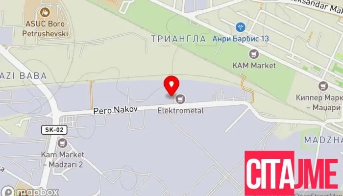 Elektrometal Direktsija   Kjeramidnitsa мапа - Скопје