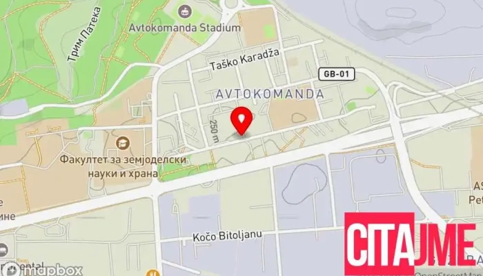 Jp Vodovod I Kanalizatsija Skopje   Punkt Avtokomanda мапа - Скопје