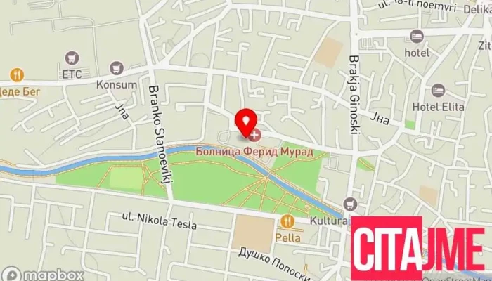 Jzu Opshta Bolnitsa Gostivar мапа - Гостивар