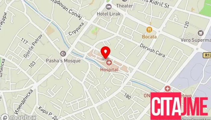 Klinichki Tsentar Tetovo мапа - Тетово