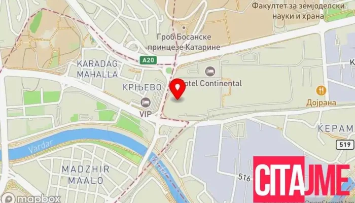 Krusel Store Skopje East Gate мапа - Скопје