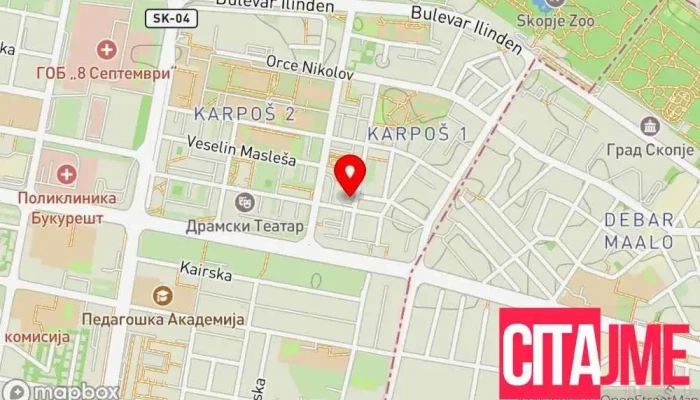 Mvr Politsiska Stanitsa Karposh мапа - Скопје