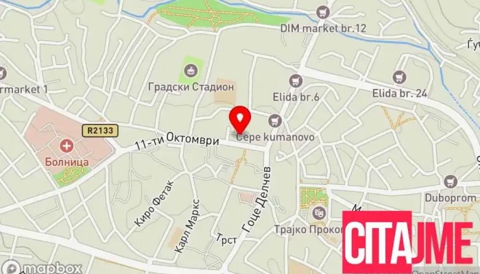 Osnoven Sud Na Rsm   Kumanovo мапа - Куманово