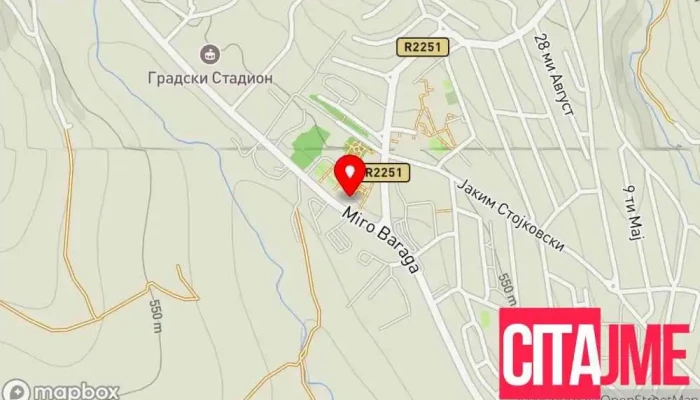 Politsiska Stanitsa   Probishtip мапа - Пробиштип