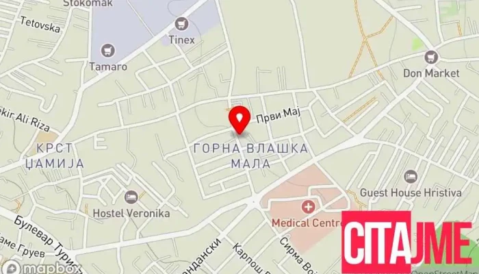мапа на Практикер Дент - Д-р Донев Томе Стоматолог во Охрид