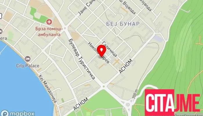 мапа на ПЗУ Стоматолошка Ординација „Д-р Сашо Стоев“ Стоматолог во Охрид