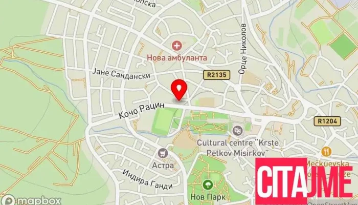 Setek   Sveti Nikole мапа - Свети Николе
