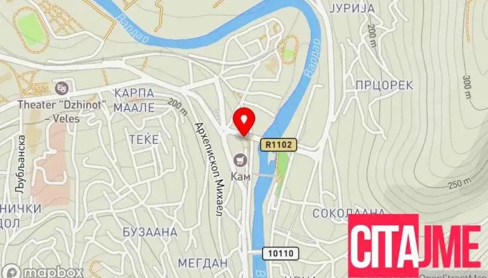 Setek Veles мапа - Велес