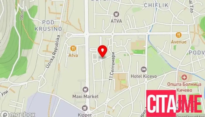 мапа на SHKËNDIJA Construction material wholesaler во Кичево