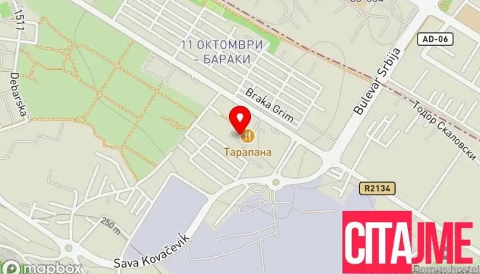 Skopje K Voda мапа - Скопје