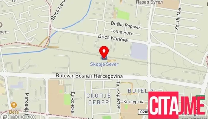 Skopje Sever Stanitsa мапа - Скопје