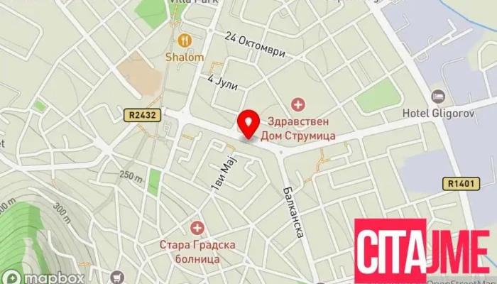 Stanitsa Za Polnenje Na Elektrichno Vozilo мапа - Струмица
