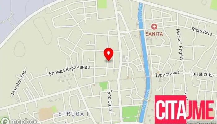 мапа на Стоматолошка ординација Стоматолошка клиника во Струга
