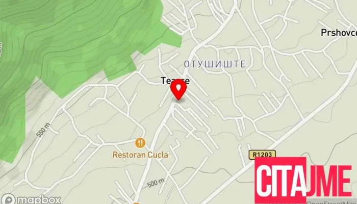 Tearce -  мапа - Теарце