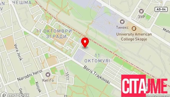 мапа на Технички преглед - ЦЕРТУС центри за регистрација на возила - ( Tehnicki pregled - CERTUS centri za registracija na vozila ) Vehicle inspection service, Кафуле, Перална за автомобили, Осигурителен брокер, Пошта во Скопје