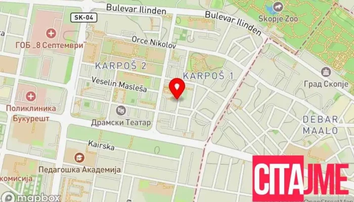 Teradent -  мапа - Скопје
