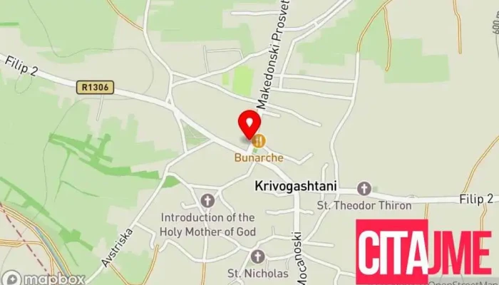 Tppe Krivogashtani мапа - Кривогаштани
