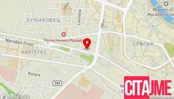 Uprava Za Vodenje Na Matichnite Knigi Na Rm мапа - Скопје