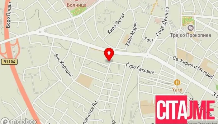 мапа на Вавилон Аптека во Куманово