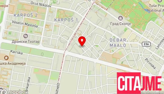 Vodni Uslugi Akvasejv мапа - Скопје